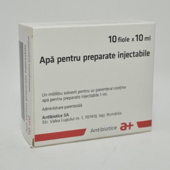 Apa pentru preparate injectabile, 10 fiole, 10 ml, Antibiotice