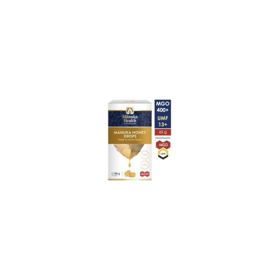 Apiland Bomboane cu miere de manuka mgo (400+) ghimbir si lamaie 65g