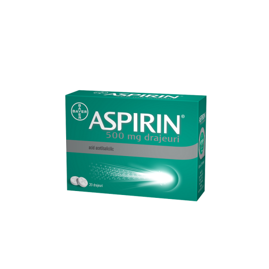Aspirin 500mg,  20 drajeuri, Bayer