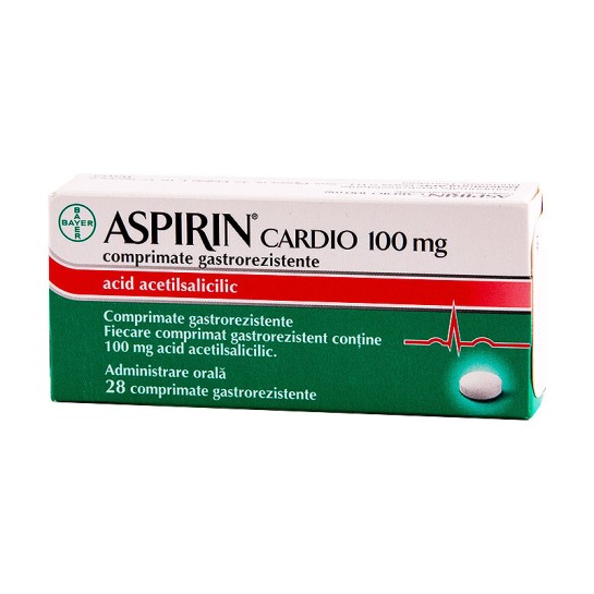 Aspirin cardio 100mg, 28 comprimate filmate, Bayer