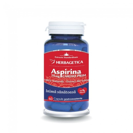 Aspirina naturala cardio prim 60 capsule, Herbagetica