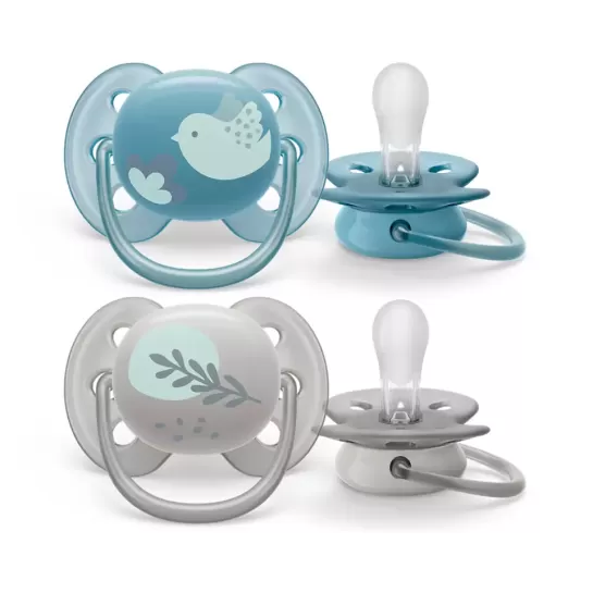 Avent suzetă ultra soft bleu/gri 6-18 luni (SCF091/15)