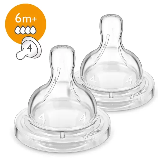 Avent Tetină Clasic anticolici, debit rapid, peste 6 luni