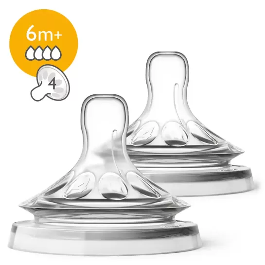 Avent Tetină Natural, Debit rapid, Peste 6 luni
