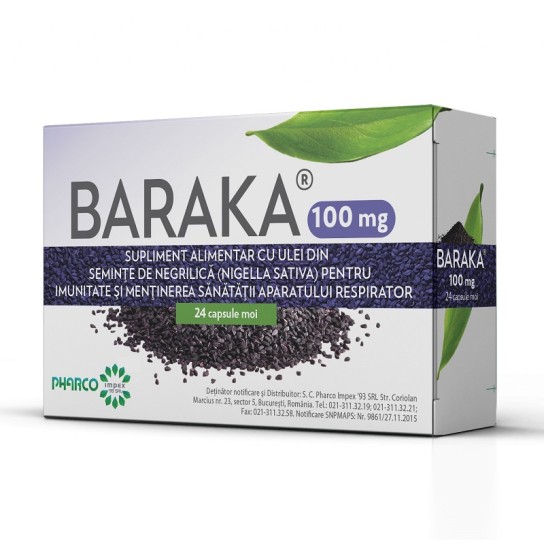 Baraka, 100mg, 24 capsule moi, Pharco