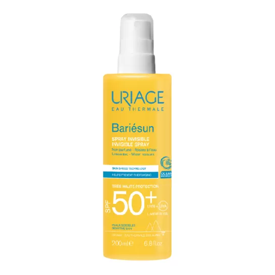 Bariesun, spray invizibil fără parfum protectie solară, SPF50+, 200ml, Uriage