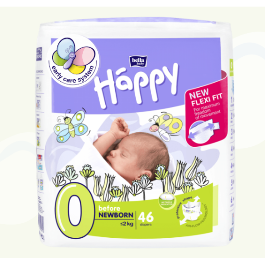 Bella Happy nr 0 scutece before newborn -2kg