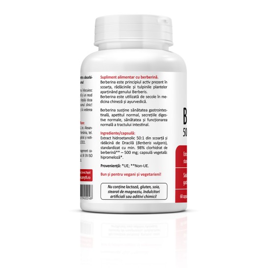 Berberine 500mg, 60 capsule, Zenyth