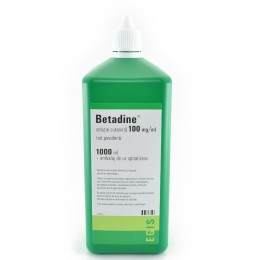 Betadine solutie cutanata, 1000ml, Egis