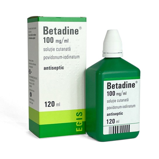 Betadine solutie cutanată, 120ml, Egis