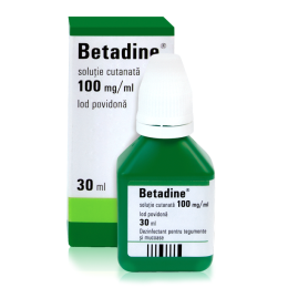 Betadine solutie cutanata, 30ml, Egis