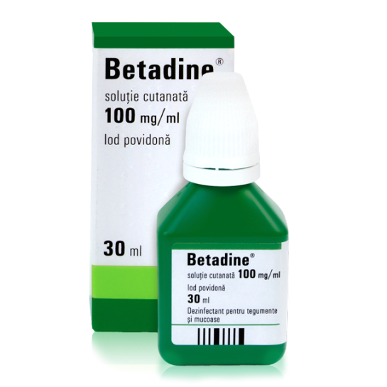 Betadine solutie cutanată, 30ml, Egis