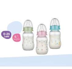 Biberon pp fara bpa 130ml decor buline, tetina rotunda, medium, Babynova