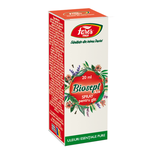 Biosept, A30, spray pentru gat 20ml, Fares