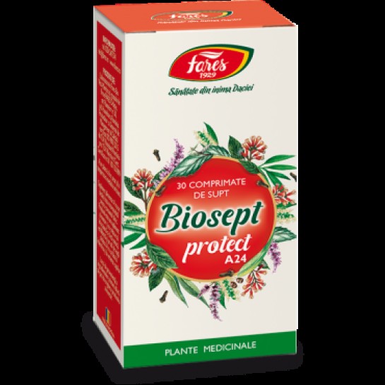 Biosept Protect, A24, 30 comprimate de supt, Fares