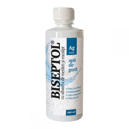 BiSeptol apa de gura cu albastru de metilen si eucalipt 480ml, Dacia Plant 