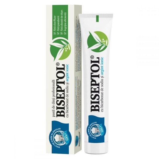 BiSeptol Pasta de dinti cu Argint Ionic Fara Fluor 75ml, Dacia Plant