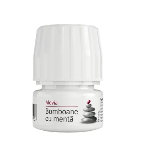 Bomboane cu menta, 60 comprimate masticabile, Alevia