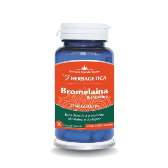 Bromelaina & papaina 30 capsule, Herbagetica