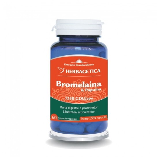 Bromelaina & papaina 60 capsule, Herbagetica