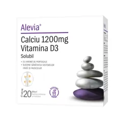 Calciu 1200mg Vitamina D3 20plicuri, Alevia