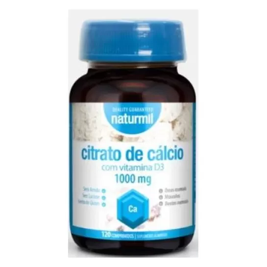 Calciu Citrat 1000mg si Vitamina D3, 120 tablete, Naturmil