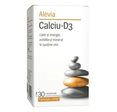 Calciu D3 Formula citrat, 30 comprimate, Alevia