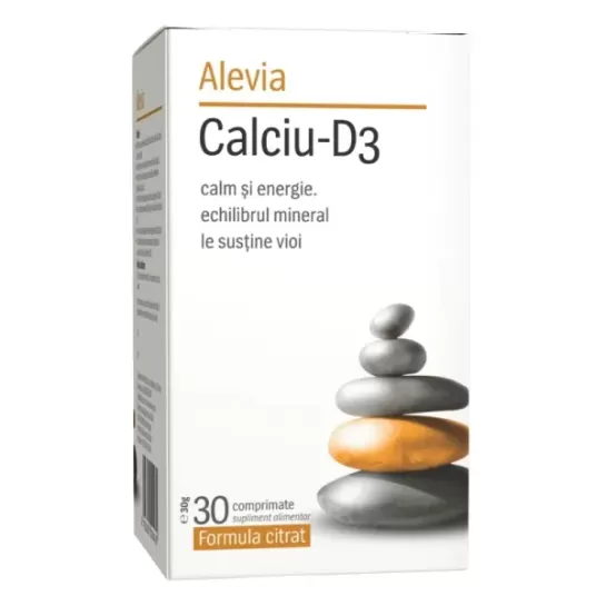 Calciu D3 Formula citrat, 30 comprimate, Alevia