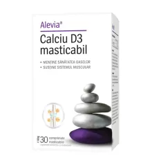 Calciu D3 masticabil, 30 comprimate, Alevia