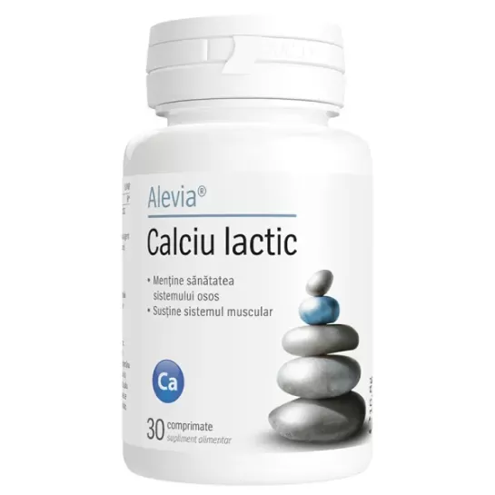 Calciu lactic 30 comprimate, Alevia 