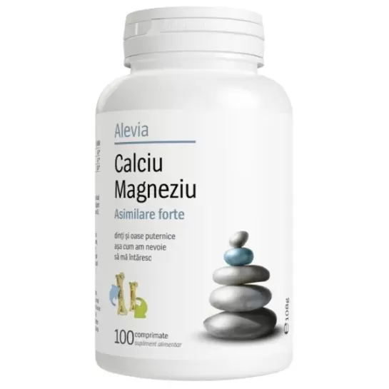 Calciu Magneziu Asimilare forte, 100 comprimate, Alevia