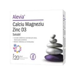 Calciu Magneziu Zinc D3 20 plicuri, Alevia