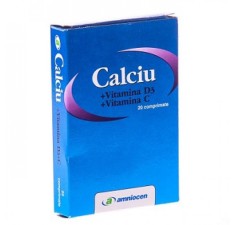 Calciu+vitamina d+vitamina c 24cpr Amniocen