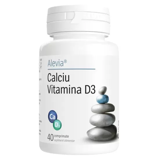 Calciu Vitamina D3, 40 comprimate, Alevia
