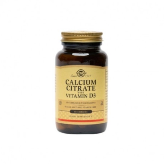 Calcium Citrate 250mg + Vitamina D3, 60 Capsule, Solgar