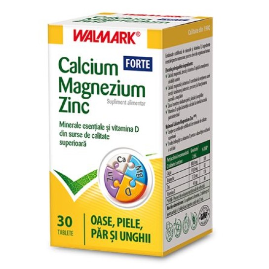 Calcium Magnezium Zinc Forte, 30 tablete, Walmark