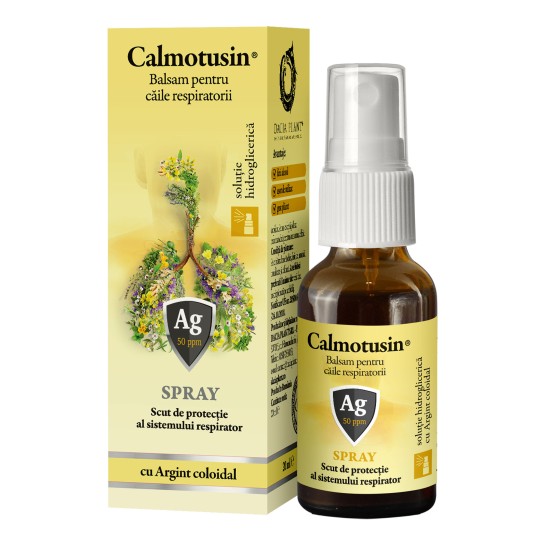 Calmotusin cu Argint coloidal fără alcool, spray, 20ml, Dacia Plant 
