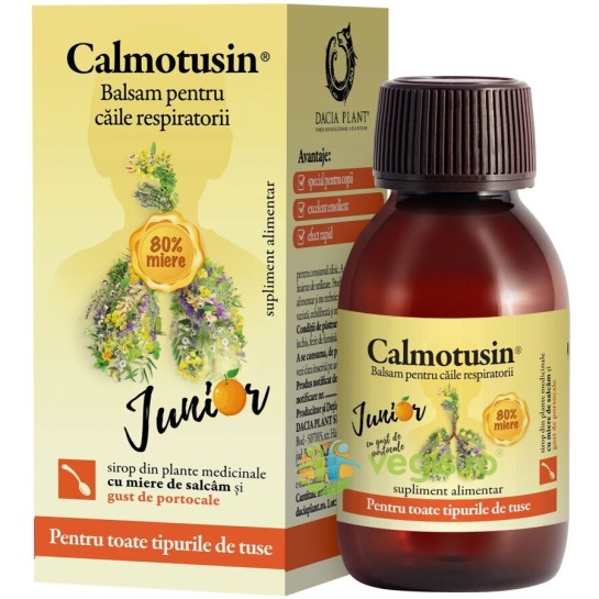 Calmotusin Junior cu gust de portocală, 100ml, Dacia Plant