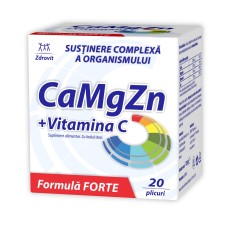 CaMgZn + Vitamina C, 20 plicuri, Zdrovit