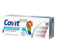 Cavit Junior multivitamine cu aroma de ciocolata, 20 tablete, Biofarm