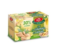 Ceai cu ghimbir 30% si lamaie, 20 plicuri, Fares