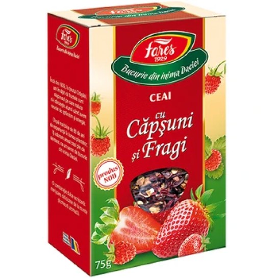 Ceai de căpsuni si fragi, 75g, Fares