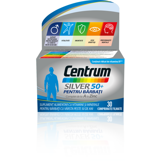 Centrum Silver 50+ pentru bărbati complet de la A la Zinc, 30 comprimate