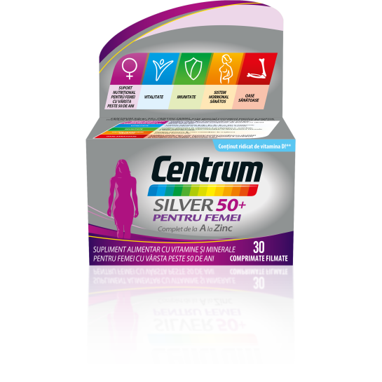 Centrum Silver 50+ pentru femei complet de la A la Zinc, 30 comprimate