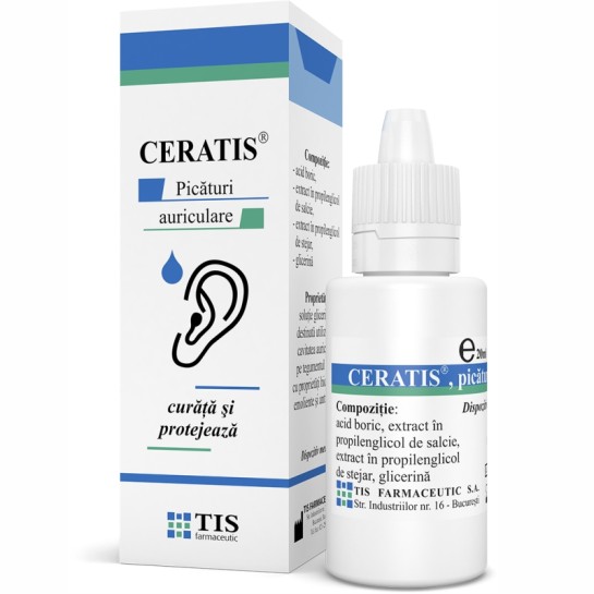 Ceratis, picături auriculare, 20 ml, Tis