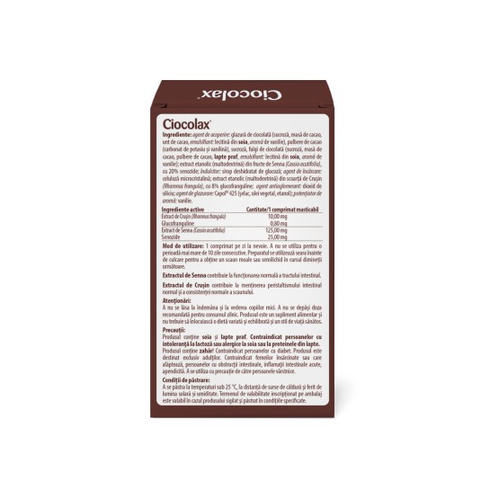 Ciocolax, 12 comprimate, Labormed, supliment alimentar cu efect laxativ stimulant