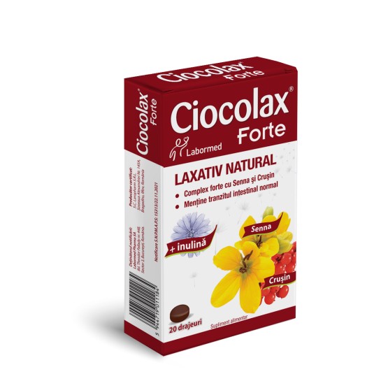 Ciocolax Forte, 20 drajeuri, Labormed, supliment alimentar cu un puternic efect laxativ stimulant