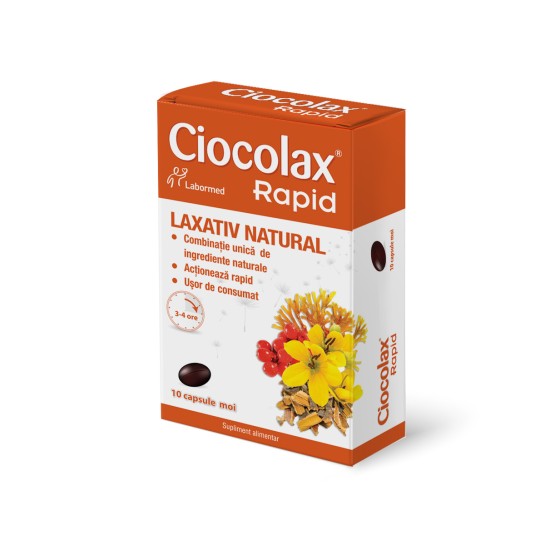 Ciocolax Rapid, 10 capsule moi, Labormed, supliment alimentar cu un rapid efect laxativ 
