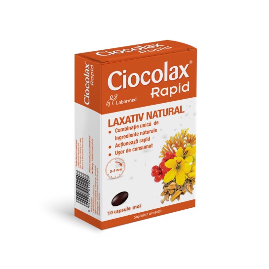 Ciocolax Rapid, 10 capsule moi, Labormed, supliment alimentar cu un rapid efect laxativ 