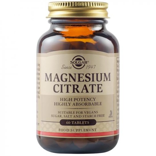 Magneziu citrat 200 mg, 60 tablete, Solgar